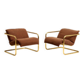 Pair of tubular armchairs, 1970s–1980s, Czechoslovakia