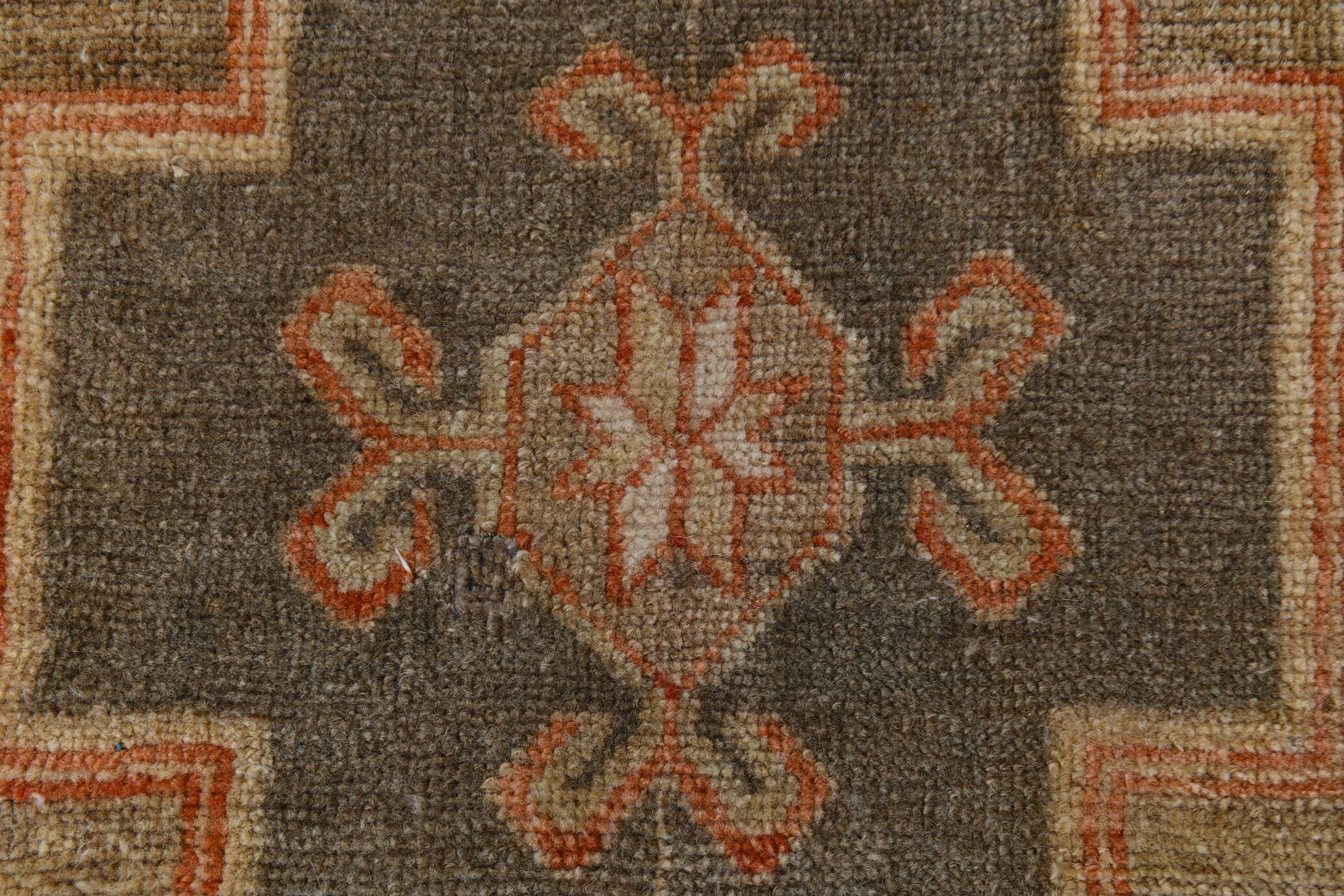3x12 shades of brunt orange oushak runner rug