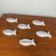 Set of 6 vintage ceramic fish-shaped knife holders