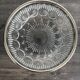 Vintage salad bowl in moulded glass and silver-plated metal.