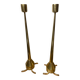 Pair of designer bronze candlesticks