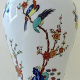 Baluster vase covered in porcelain by Coquet house in Limoges and decorated in Chantilly