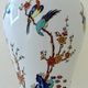 Baluster vase covered in porcelain by Coquet house in Limoges and decorated in Chantilly