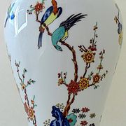 Baluster vase covered in porcelain by Coquet house in Limoges and decorated in Chantilly