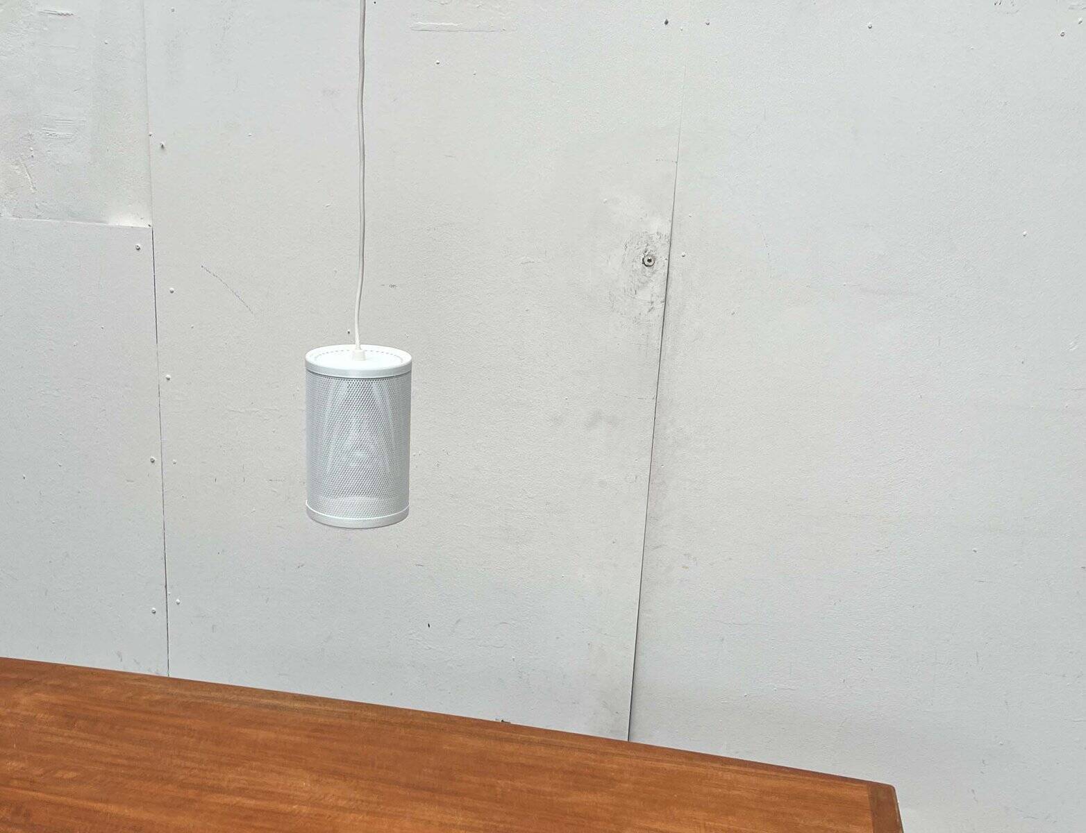 Minimalist perforated metal pendant lamp by Orno, Finland.