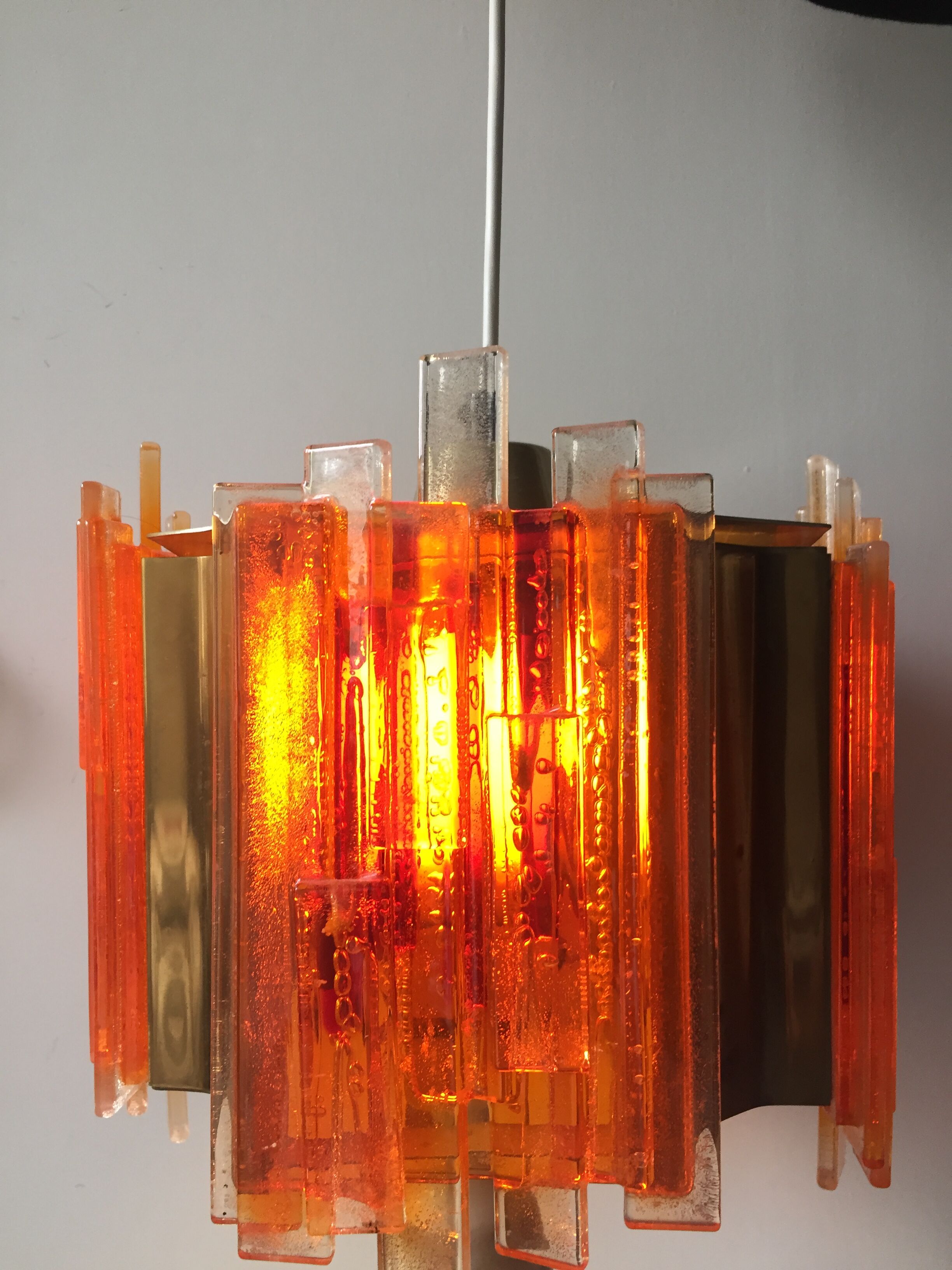 Claus Bolby brass plexiglas ceiling light