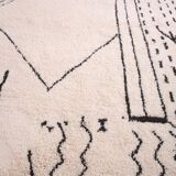 Unique natural wool Moroccan rug 3x2 m