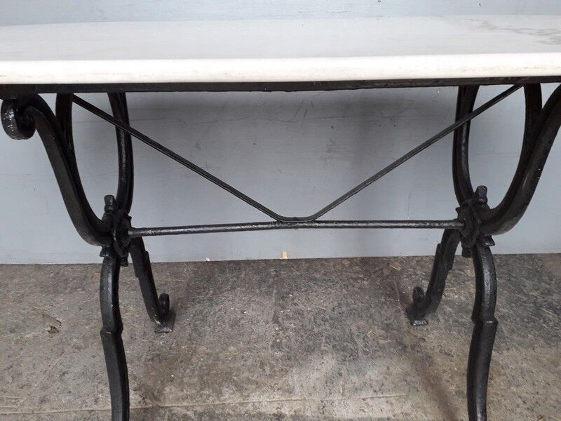 Table bistro period art deco 1930 cast and marble