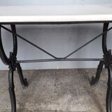 Table bistro period art deco 1930 cast and marble