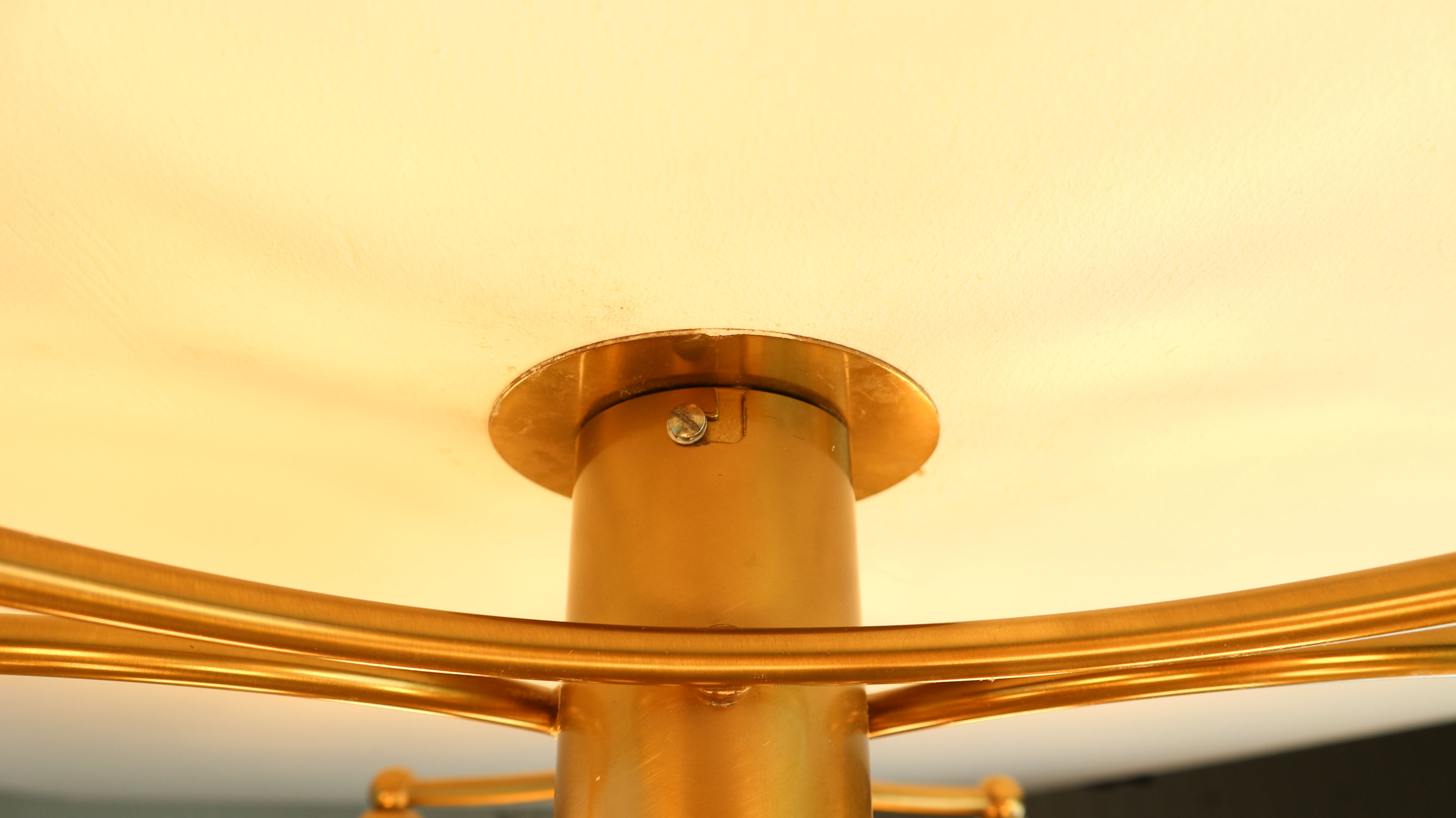 Vintage Modern Golden Color Ceiling Lamp, 1970s