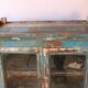 Old Burmese teak vessel Blue-ecru patina