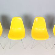 Charles & Ray Eames Set of 4 Yellow "La Fonda" Chairs for Herman Miller, 1960
