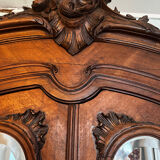 Carved walnut wardrobe – late 19th century Louis XV style
