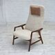 1960s, Danish design by Alf Svensson, genuine sheepskin, reupholstered.