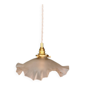 Suspension abat-jour vintage en verre dépoli (DEP01)