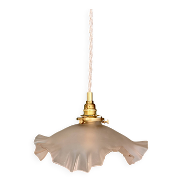 Suspension abat-jour vintage en verre dépoli (DEP01)
