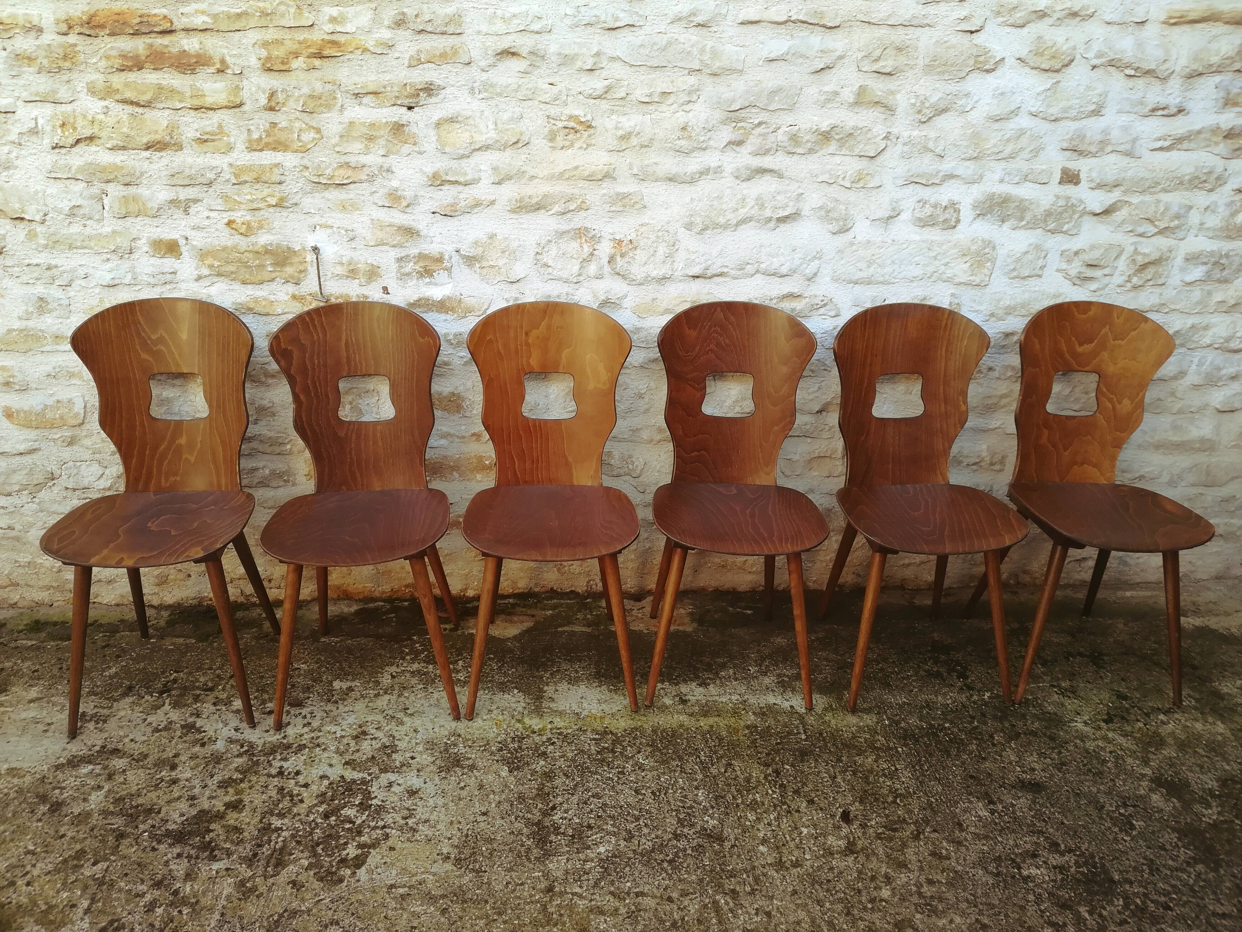 10 Baumann chairs, Gentiane model, 1950s