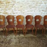 10 chaises Baumann, modèle Gentiane, années 50