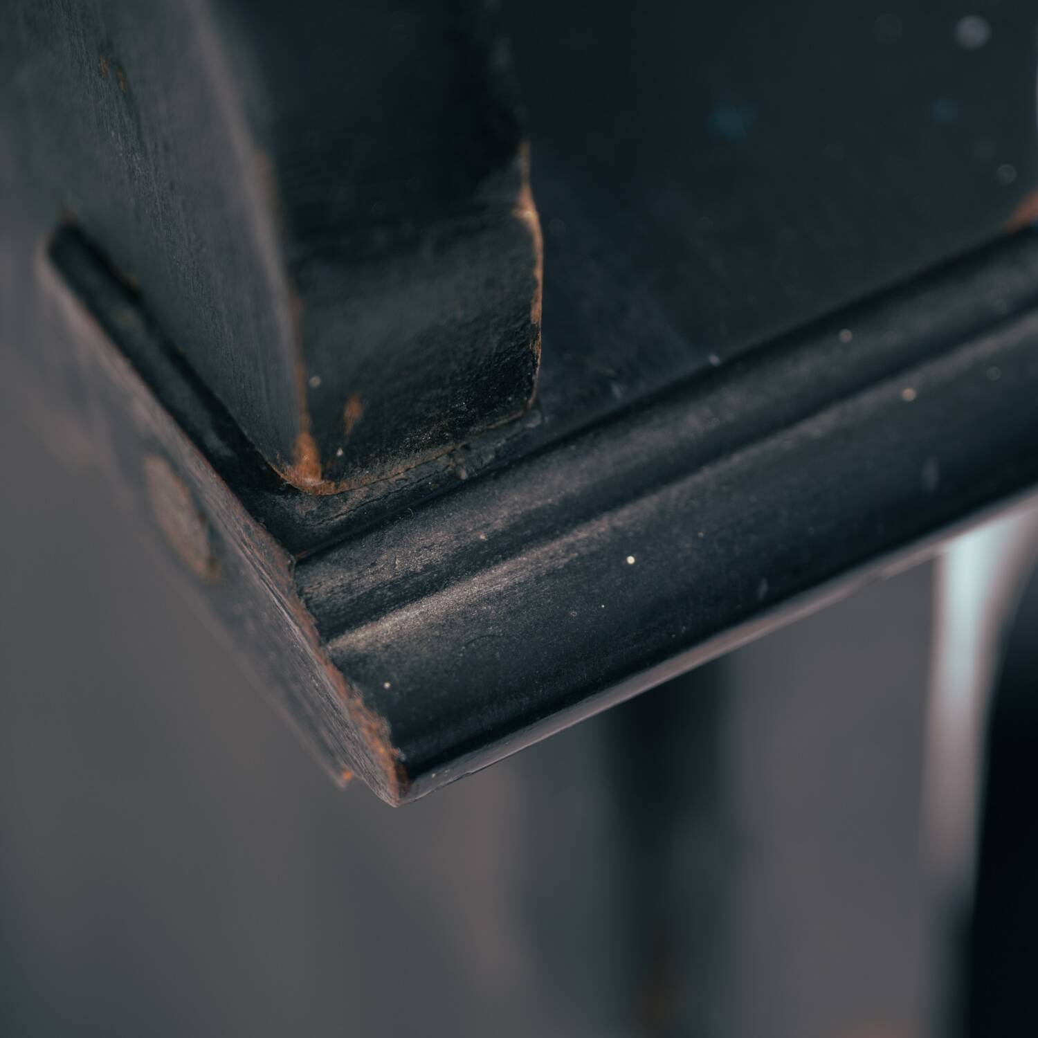 Arts crafts parlour glass display cabinet black ebonised chippendale england