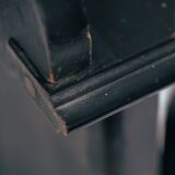 Arts crafts parlour glass display cabinet black ebonised chippendale england