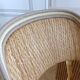 Lot of 3 Maison Louis Drucker light Manila rattan bistro high chairs.