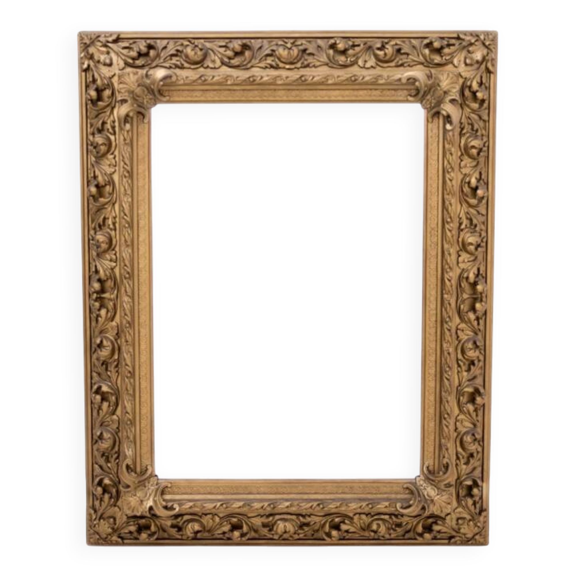 Antique mirror in richly decorated frame, France.