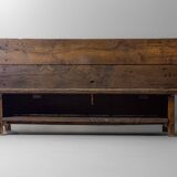 Early 1900s Art Populaire French fermette bench