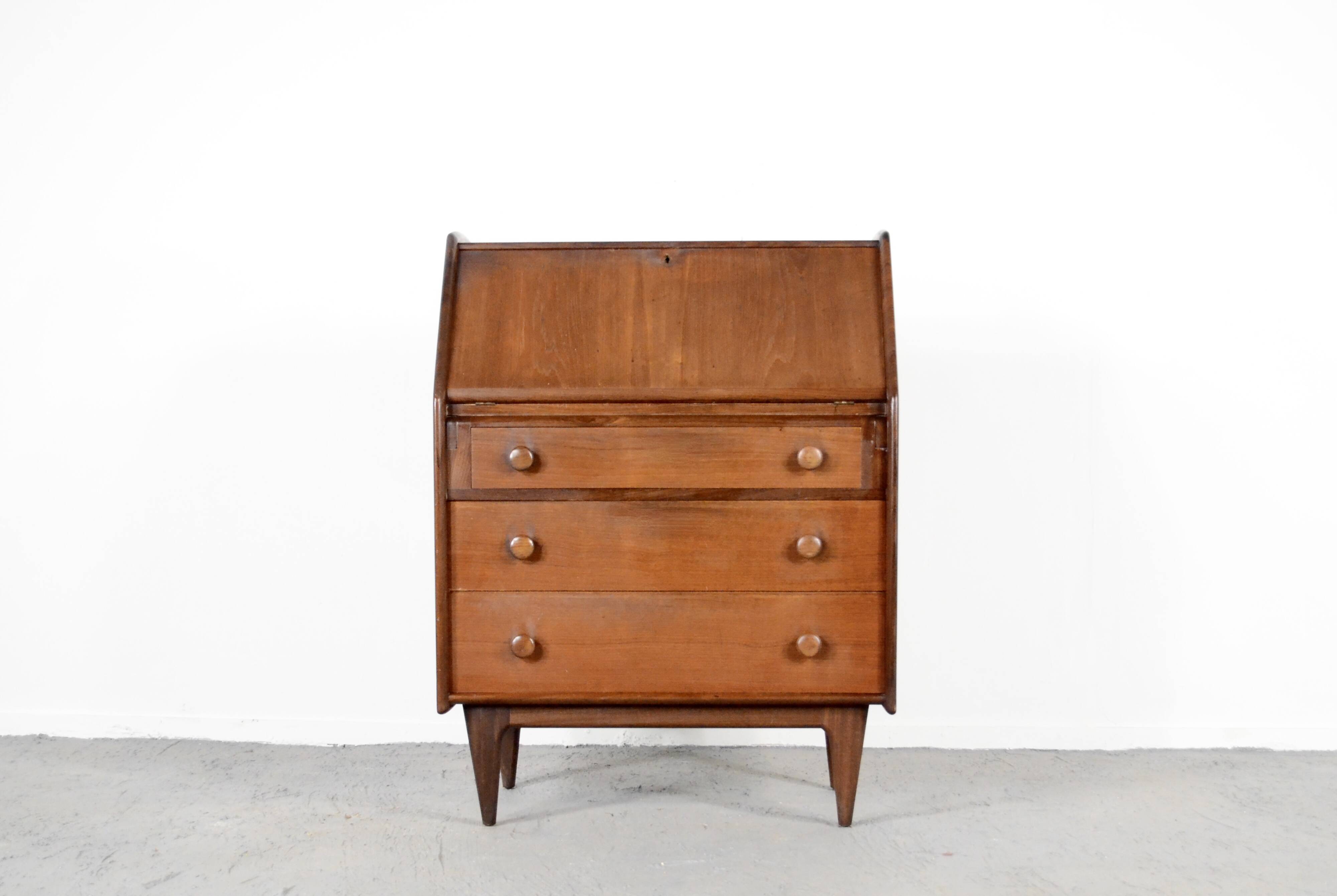 Vintage Danish Style Bureau / Cabinet In Afromosia By A. Younger