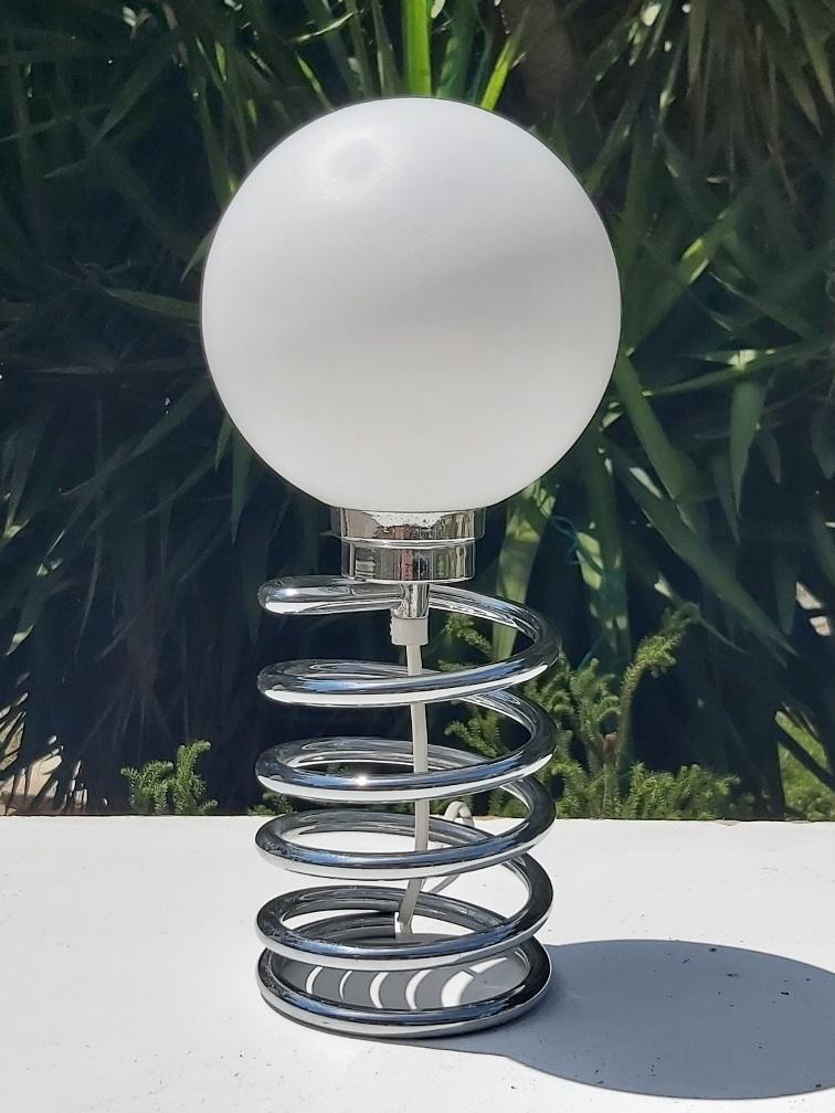Spring lamp and opaline design