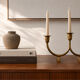Candelabrum in brass attributed to Gunnar Ander, Ystad, Sweden, mid-20th century.