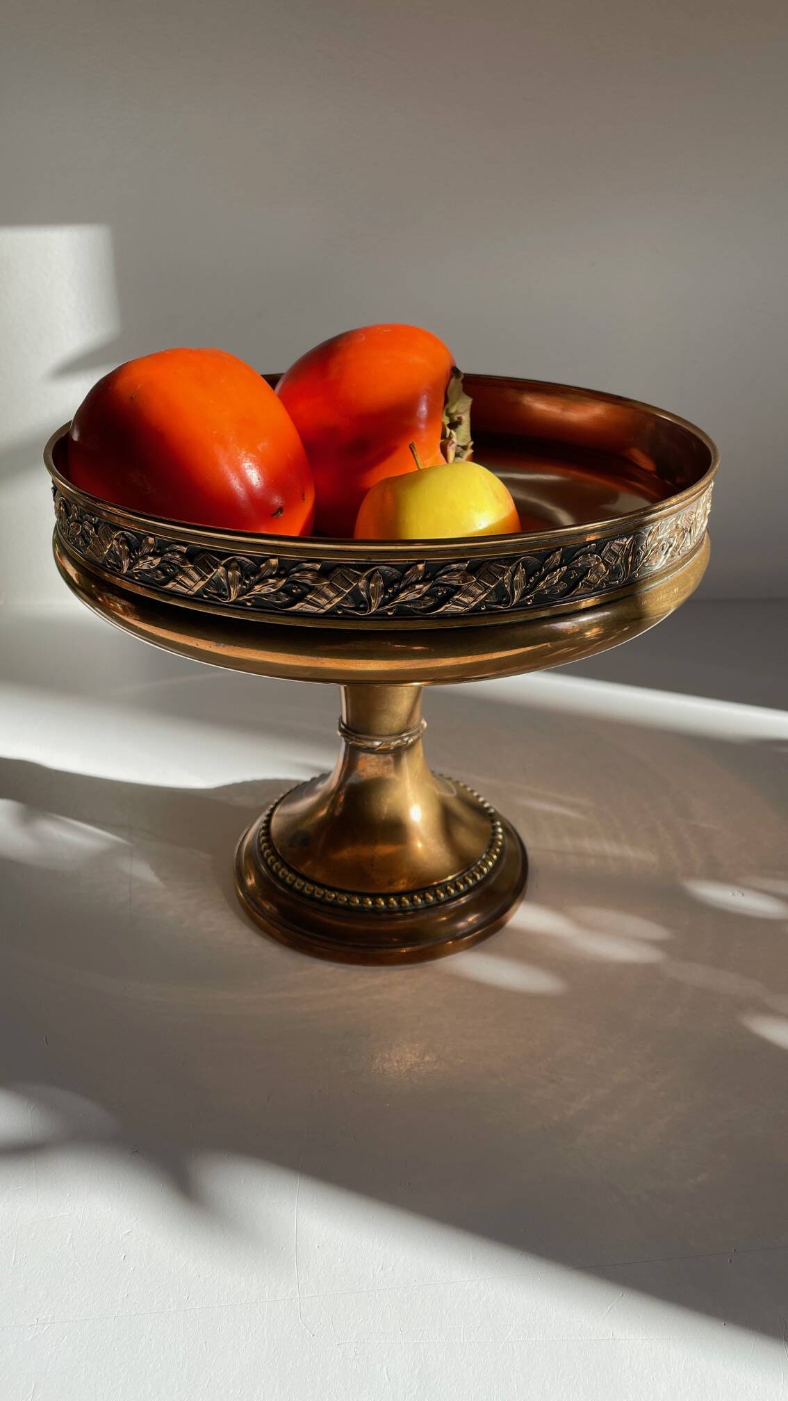 Silver Bronze Metal Fruit Bowl