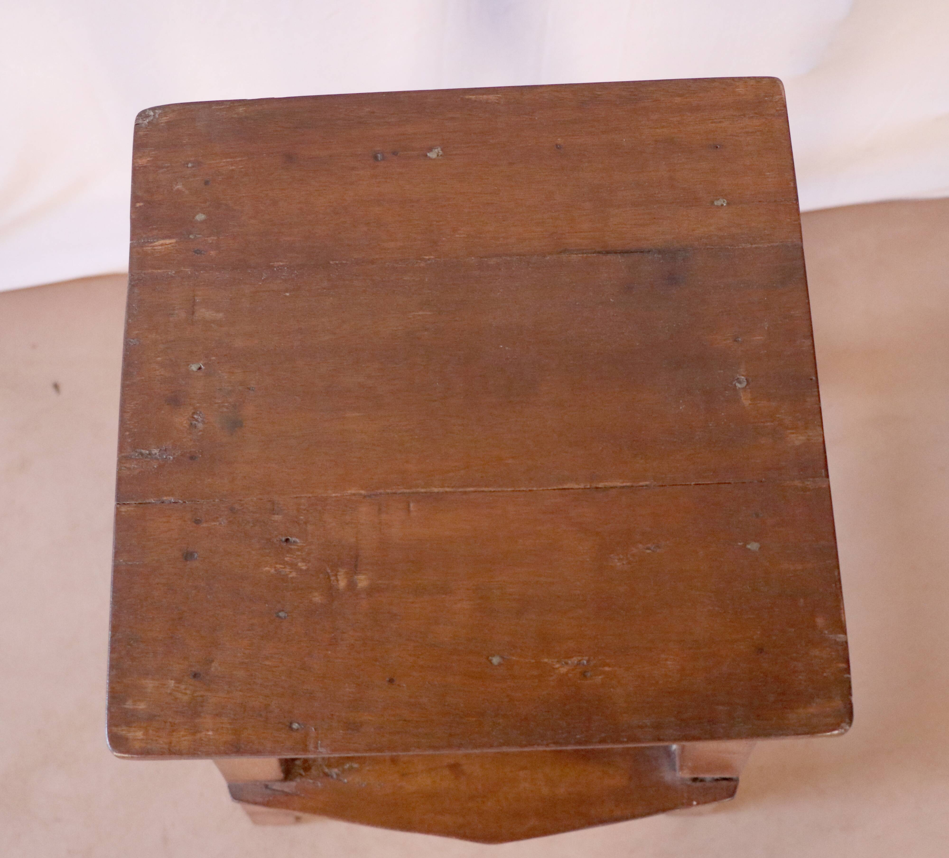 Old Burmese teak workshop top stool