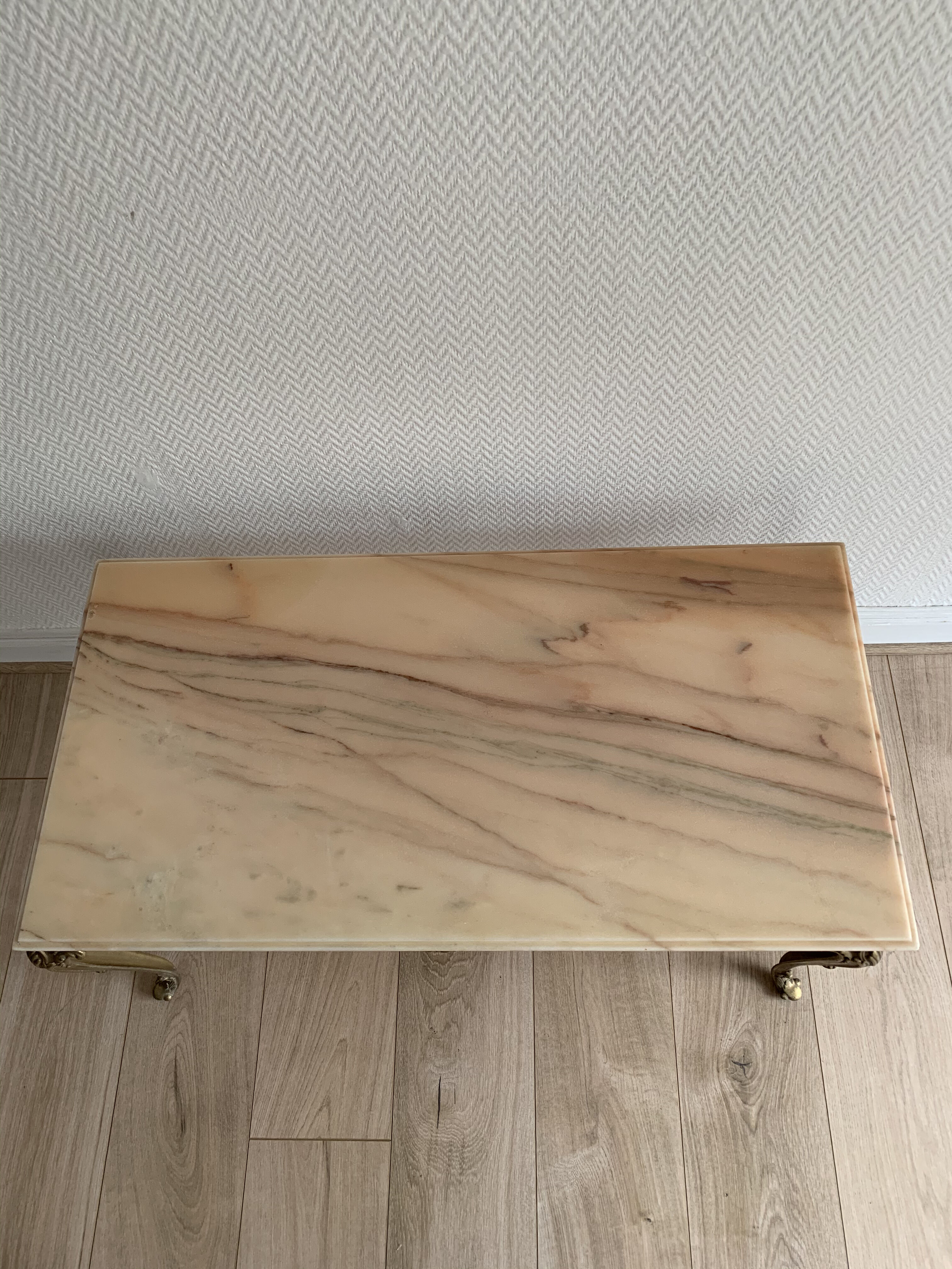 Marble and brass coffee table