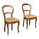 Pair of antique Louis-Philippe chairs in walnut and fabric, Italy, 19th century.