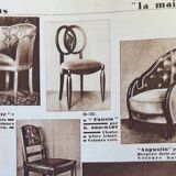 Maurice Dufrène pair of armchairs, gilded wood, brown velvet, 1925.