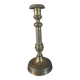 Large antique brass candlestick with floral decoration.