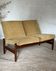 Banquette scandinave vintage velours jaune