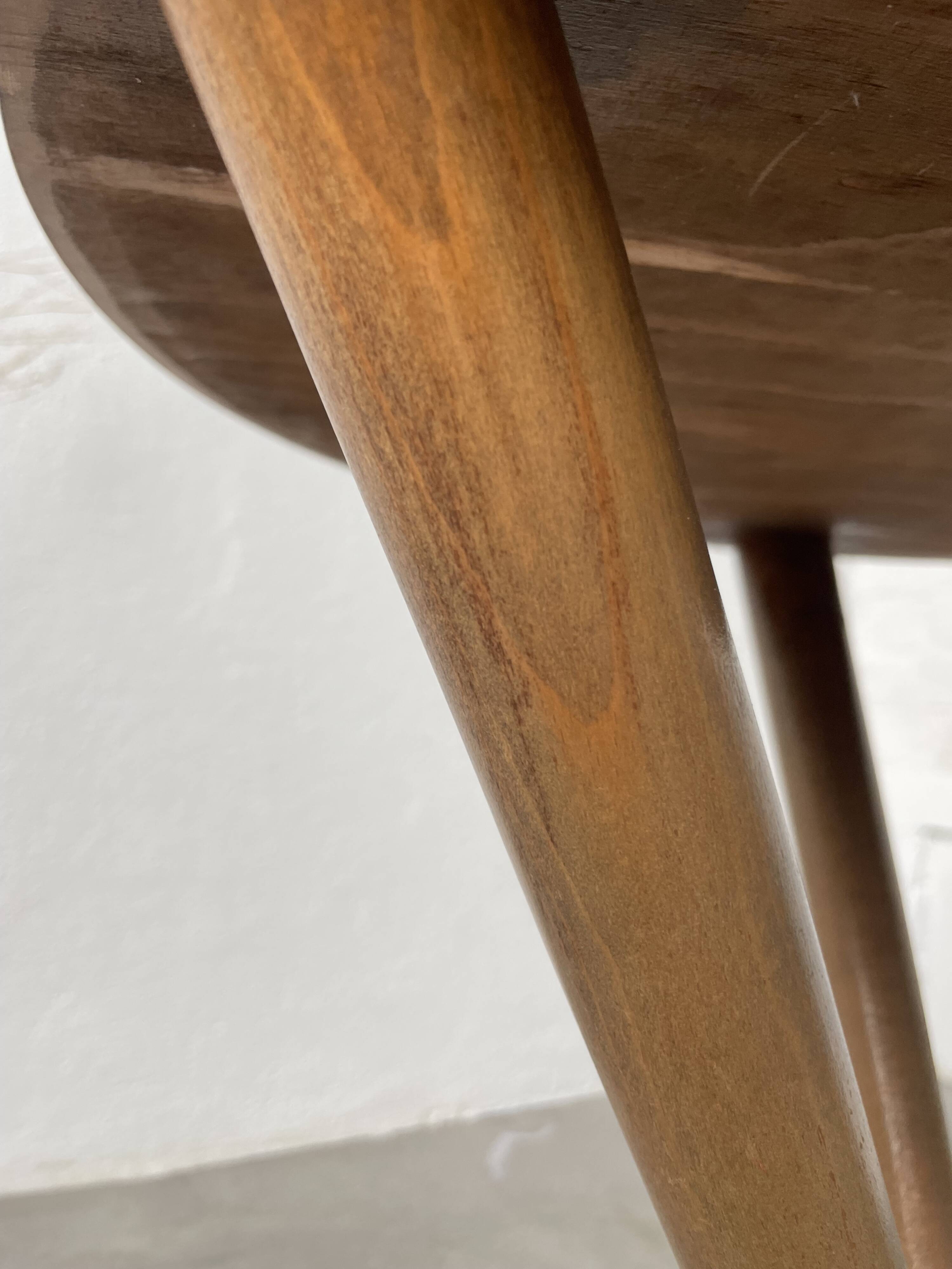 Art deco mirror pedestal table in walnut 1930