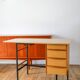 Formica, beech and black metal desk, Modernist Design, 1960