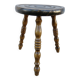 Old tripod stool in solid oak turned 1950 1960