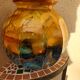Vase en laque sur verre de Jean Noël Bouillet pièce unique
