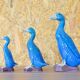 Set of three mid-century turquoise ducks, Chinese porcelain, 1950s