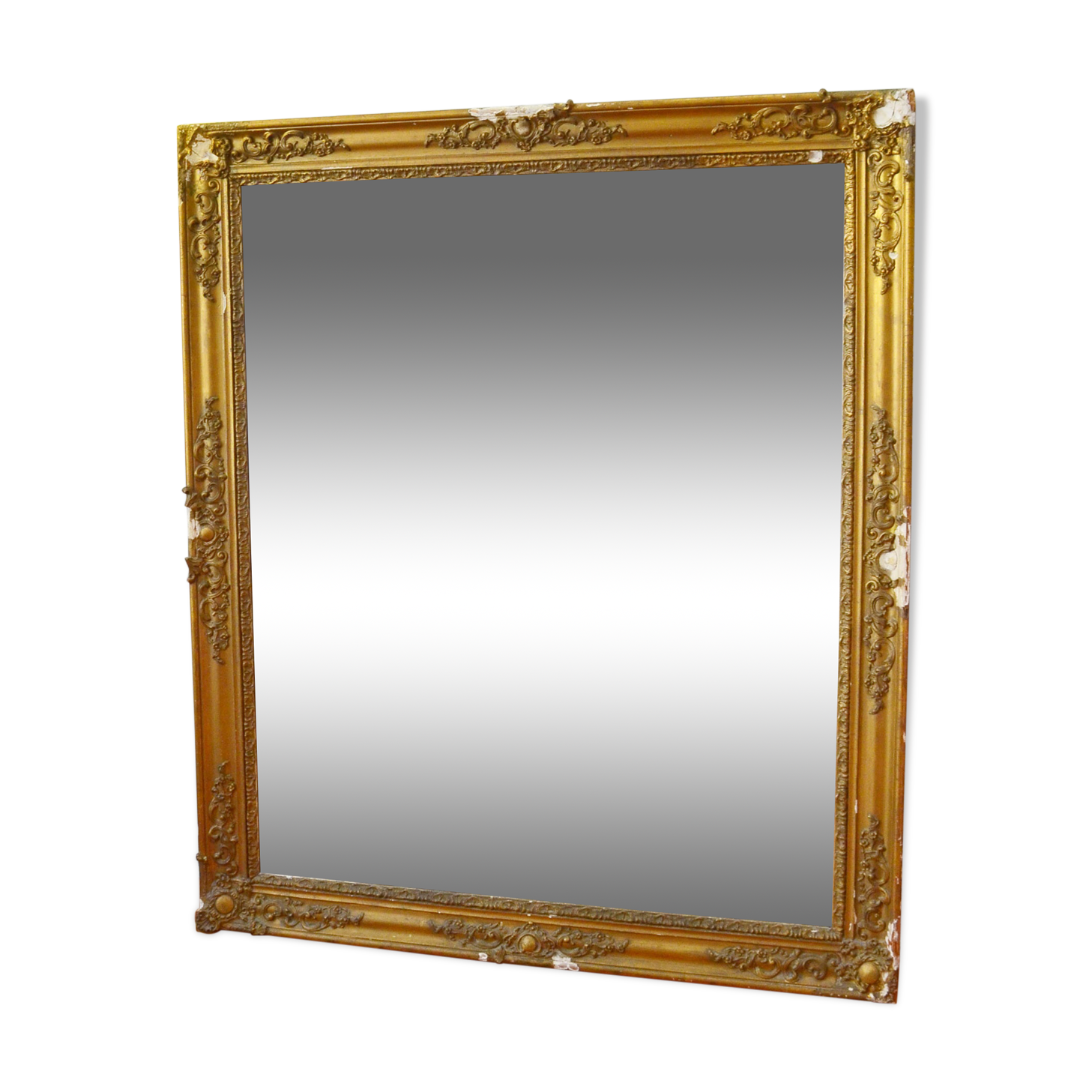 19th century fireplace mirror 128 x 107 mercury and stucco