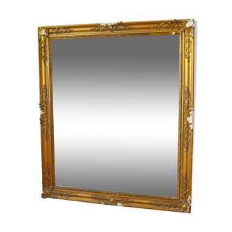 Miroir de cheminée XIXème 128 X 107 mercure et stuc