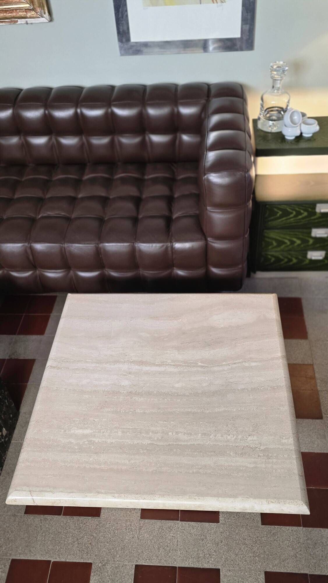Roche Bobois table basse travertine