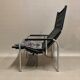 Paire de fauteuils relax inclinable cuir noir design 1960