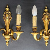 Paire d’appliques en bronze doré