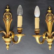Pair of gilded bronze sconces