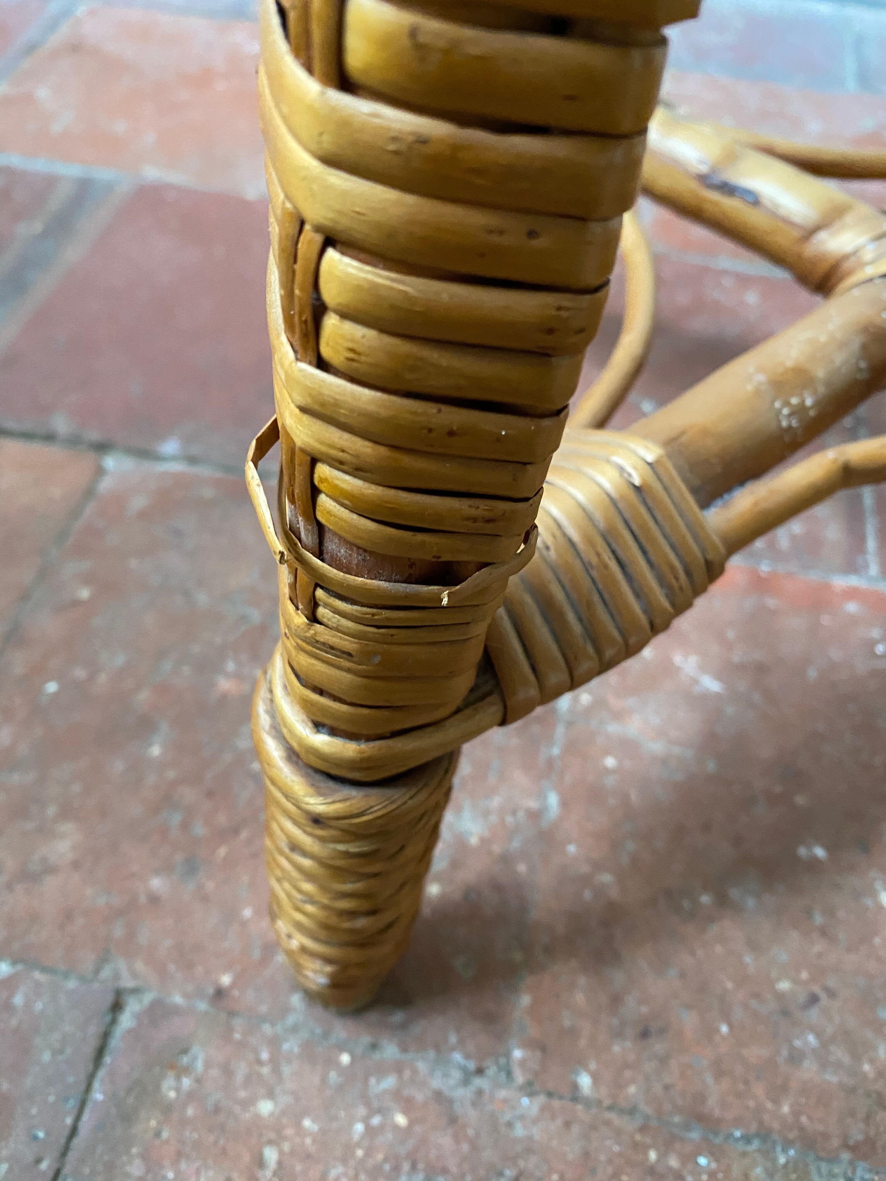 Wicker stool 60s
