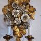 S.Salvadori Wandlampe vergoldet ersilbert Blumenmuster